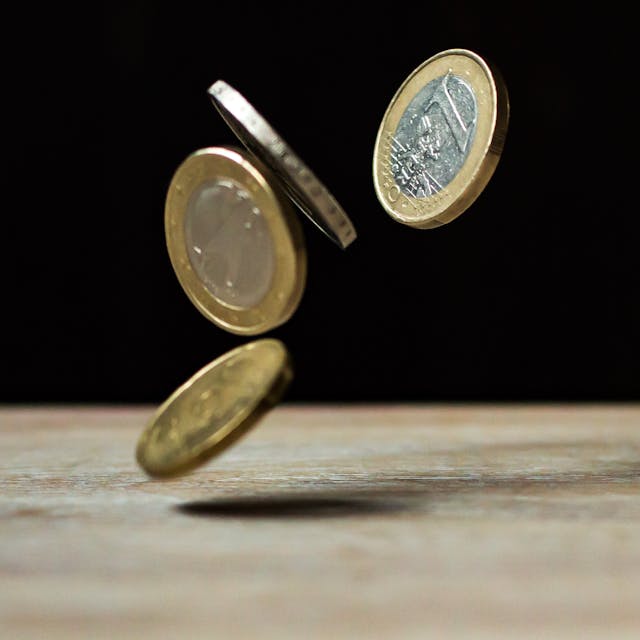 coins dropping from above